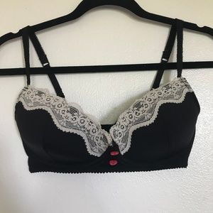 Black and White Lace Bra